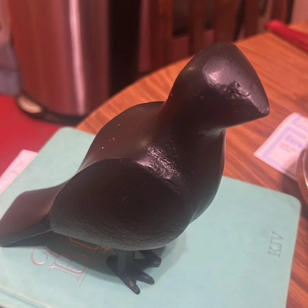 Elegant Black Bird Figurine-it is very heavy cold, could be cast iron